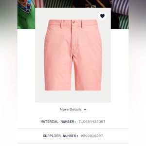 Ralph Lauren man’s classic fit 9” pink 33W
